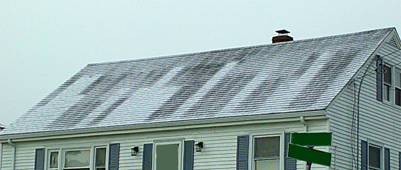 Example of poor attic insulation and lack of air sealing