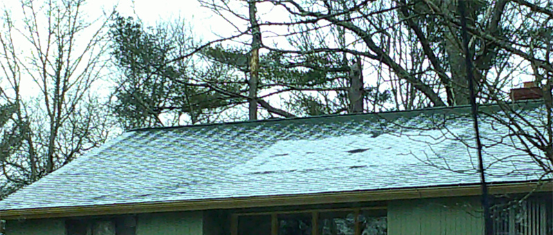 Example of poor attic insulation and lack of air sealing